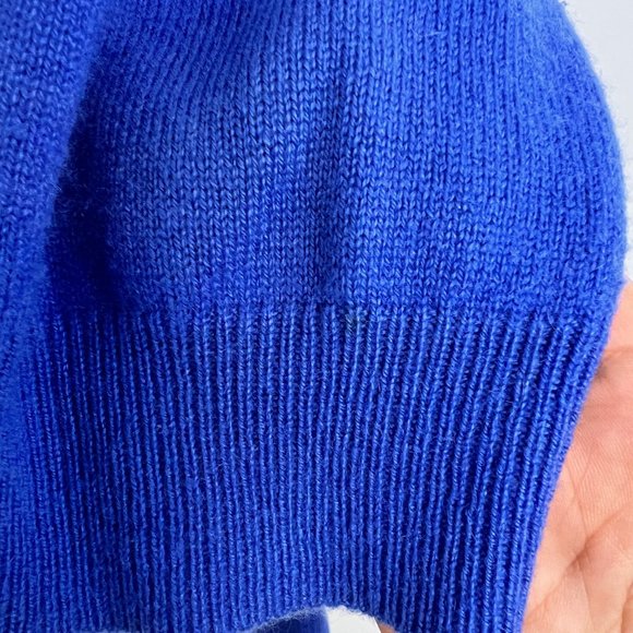 J. Crew 100% Italian Cashmere Crewneck Three Quarter Sleeve Sweater Blue XS - Picture 5 of 11